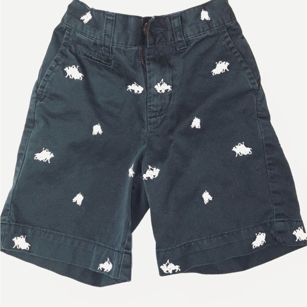 Polo Ralph Lauren Boys Pony Logo Allover Shorts Navy Blue Size 3/3T